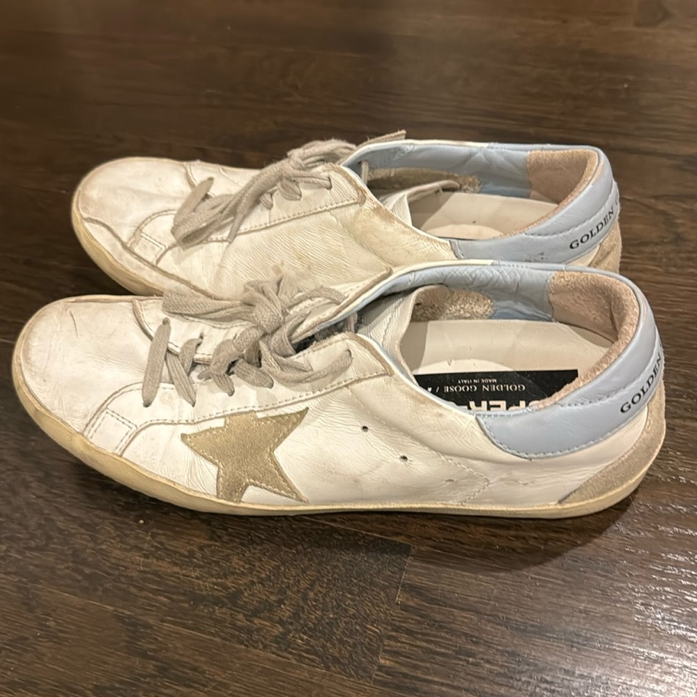 GOLDEN GOOSE light blue accent sneakers size 40